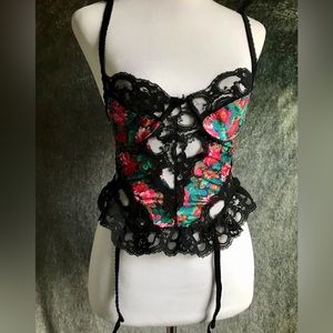 Vintage Lace Floral Garter Bustier